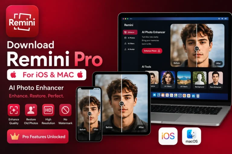 Download Remini Pro For IOS & MAC Best Photo Enhancer